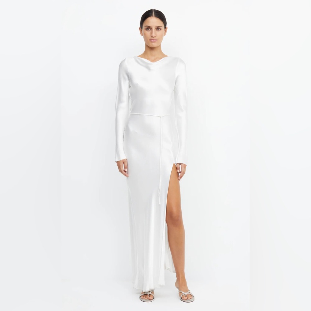 Bec & Bridge MOON DANCE LONG SLEEVE MAXI DRESS in IVORY UK sz 8 / US sz 4